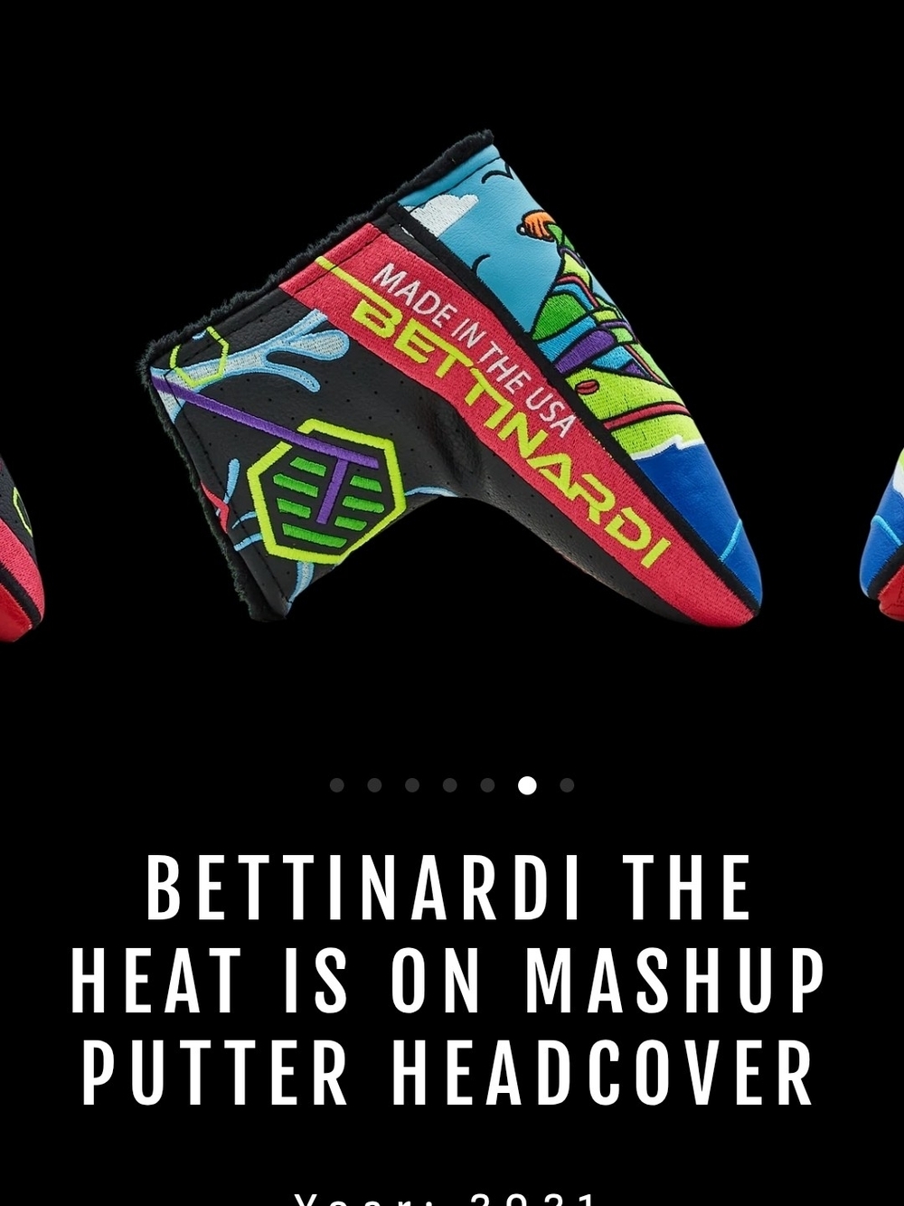 RARE Bettinardi Colorful Made in USA Putter Headcover - Pink & Black - Picture 11 of 12